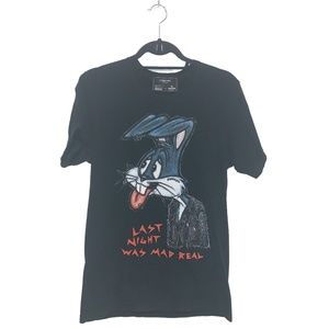 Domrebel Bug Bunny Punk Last Night Was Mad Real Graphic Tee Men's Medium